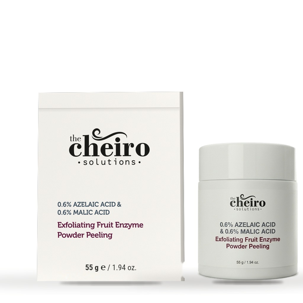 The Cheiro Meyve Enzimli Toz Peeling kutu ve kavanoz