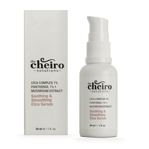 The Cheiro Yatıştırıcı ve Yumuşatıcı Cica Serum kutu ve şişe önden görünüm